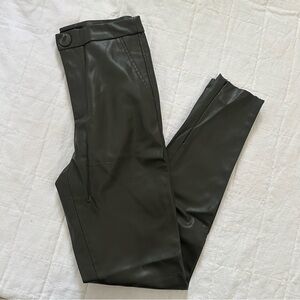 Zara Olive Faux Leather Pants